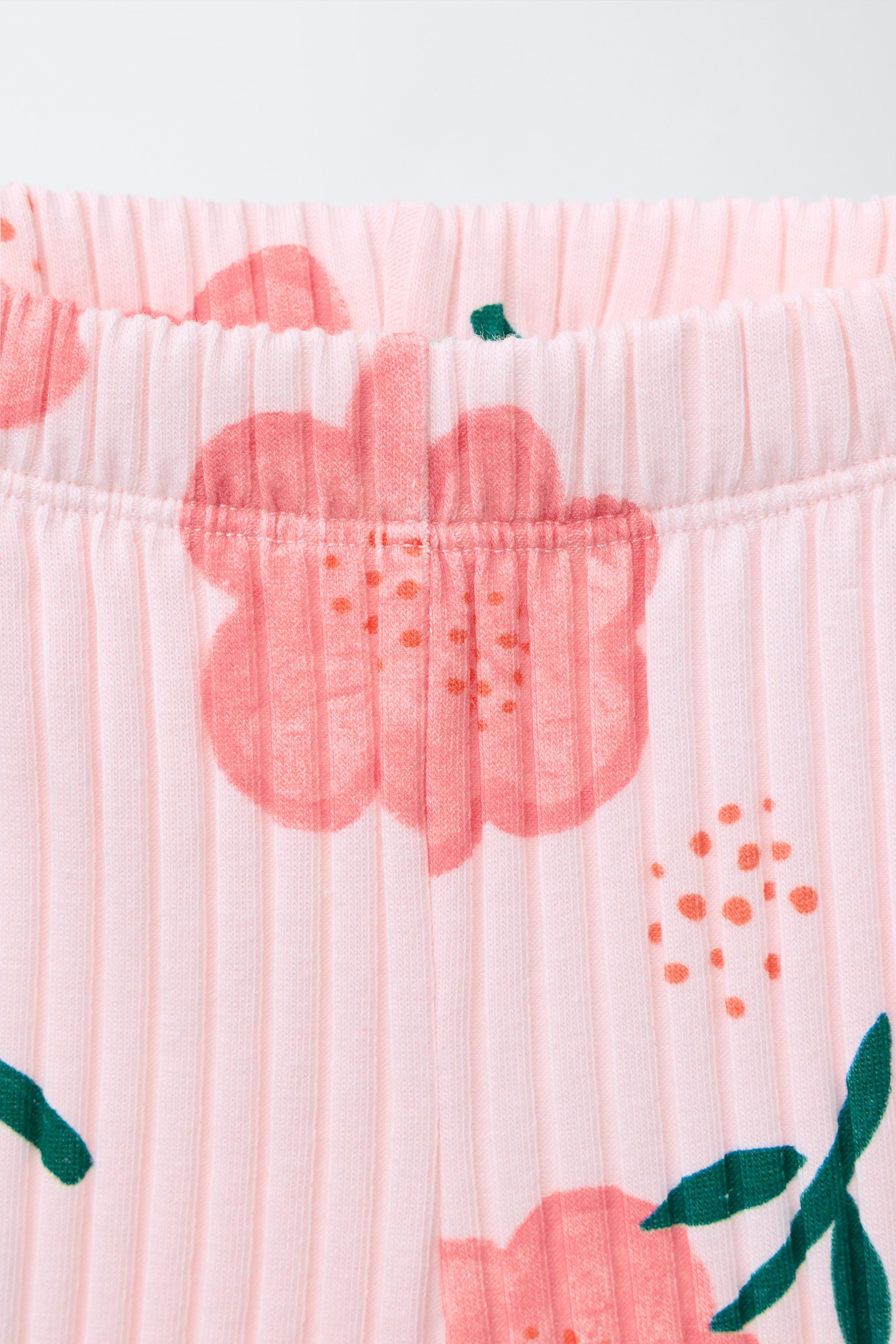 PRINTED RIB FLARE SWEATSHIRT AND LEGGING SET